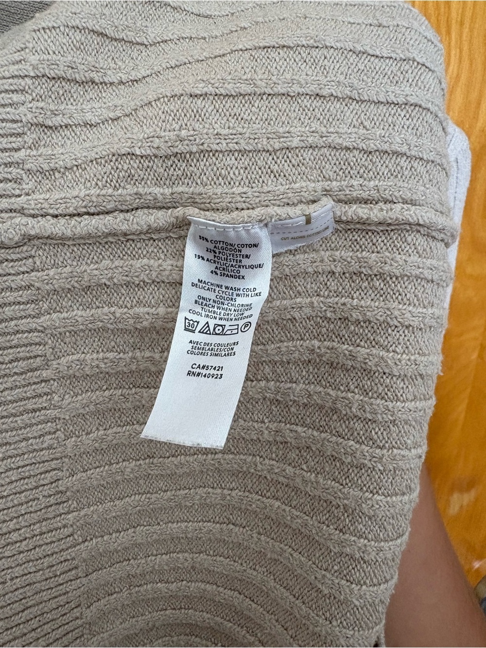 LOFT Beige Ribbed V-Neck Button Cardigan - Picture 4 of 4